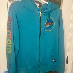 Teal Aviator Nation Zip Up